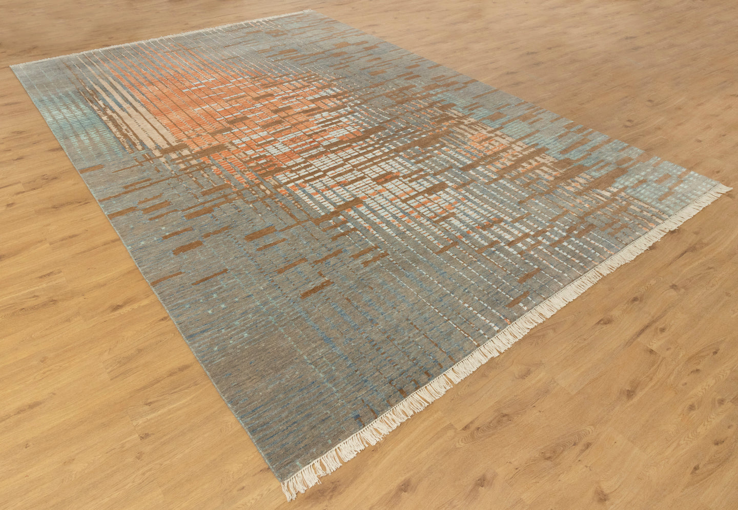 10x14 Mystique Grafton Grey Orange Oversized Area Rug For your Home| Shritija Rugs | Best Carpet Living Room